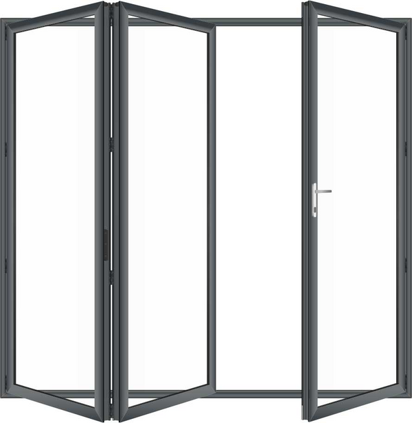Aluminum Bi-fold Door – 120"x96", 0-Lite, 3 Panel, Right Hand