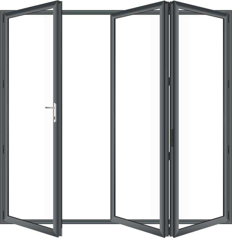 Aluminum Bi-fold Door – 120"x96", 0-Lite, 3 Panel, Left Hand