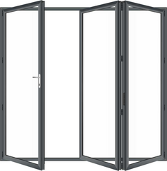 Aluminum Bi-fold Door – 120"x96", 0-Lite, 3 Panel, Left Hand