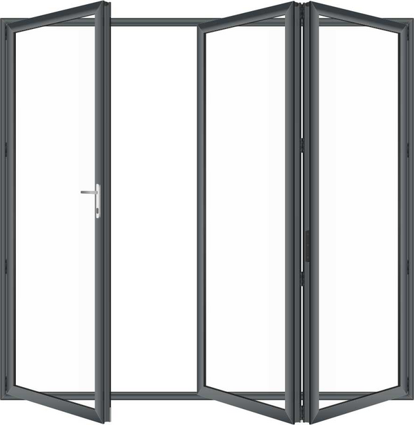 Aluminum Bi-fold Door – 120"x96", 0-Lite, 3 Panel, Left Hand