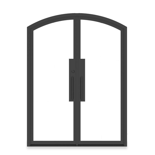 Iron Double French Door – Arch Top, 0-Lite