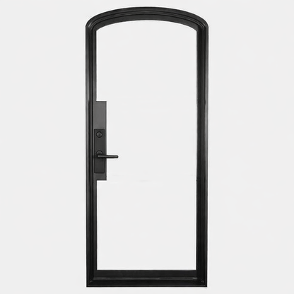 Iron Single French Door – Arch Top, 0-Lite