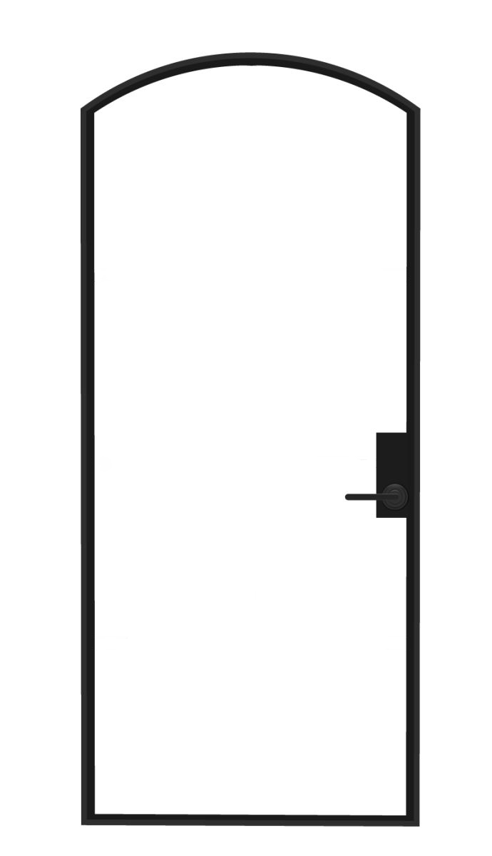Iron Single French Door – Arch Top, 0-Lite