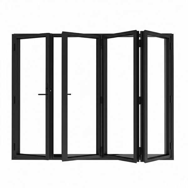 Aluminum Bi-fold Door – 144"x96", 0-Lite, 4 Panel, Left Hand