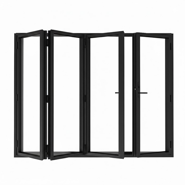 Aluminum Bi-fold Door – 144"x96", 0-Lite, 4 Panel, Right Hand