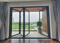 Aluminum bi-fold door wide opening detail Texas Glass Door