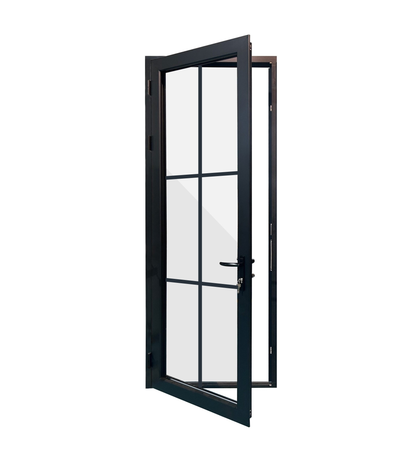 Aluminum single door square top 6-lite Texas - Texas Glass Door