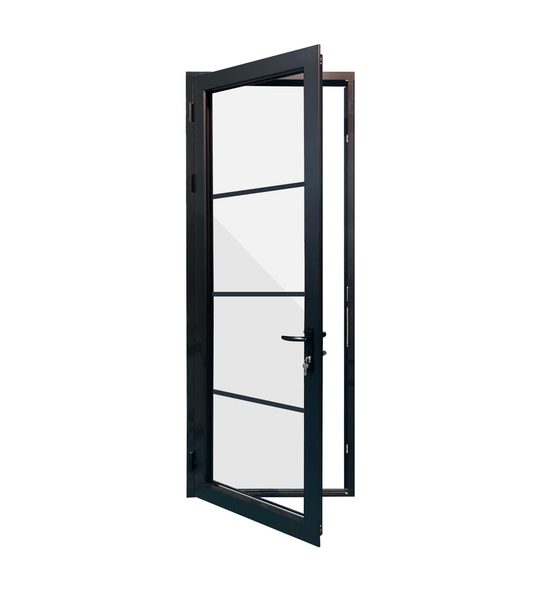 Aluminum Single Door- Square Top, 4-lite