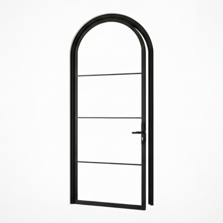 Aluminum single door round top 4-lite Texas - Texas Glass Door