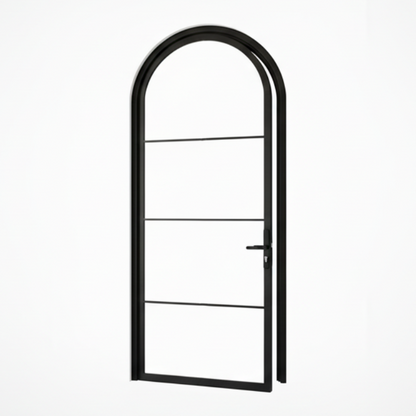 Aluminum single door round top 4-lite Texas - Texas Glass Door