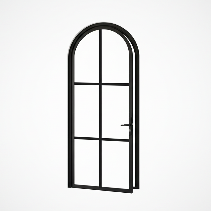 Aluminum single door round top 6-lite Texas - Texas Glass Door