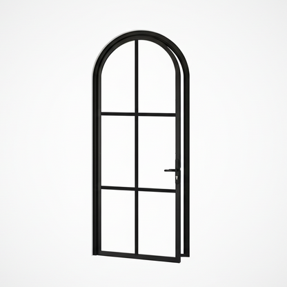 Aluminum single door round top 6-lite Texas - Texas Glass Door
