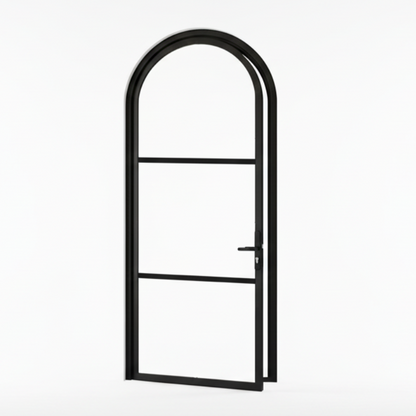 Aluminum single door round top 3-lite Texas - Texas Glass Door