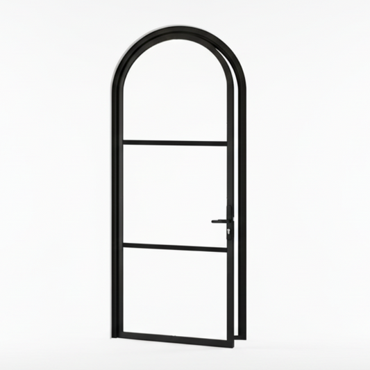 Aluminum Single Door- Round Top, 3-lite