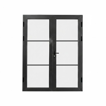 Aluminum double door square top 3-lite Texas - Texas Glass Door