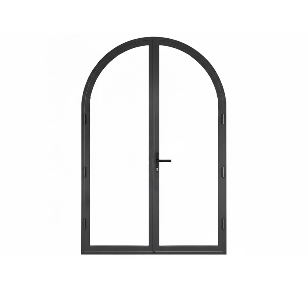 Thermal break aluminum double door round top Texas - Texas Glass Door