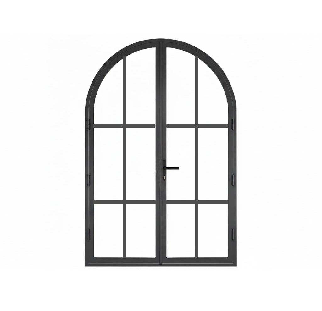 Aluminum double door round top 6-lite Texas - Texas Glass Door