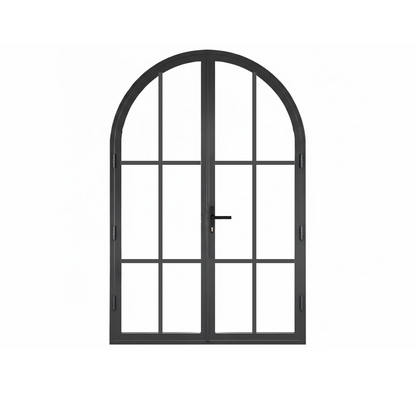 Aluminum double door round top 6-lite Texas - Texas Glass Door
