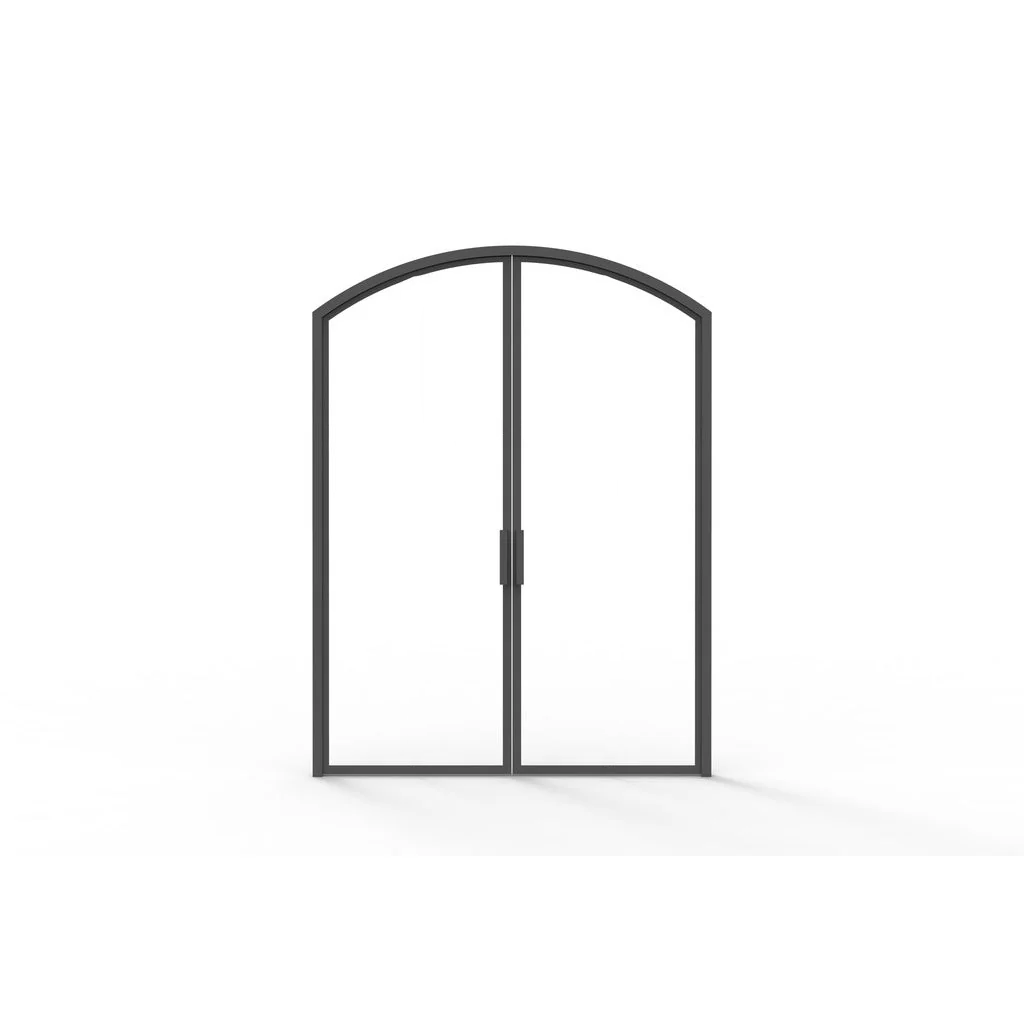 Iron Double French Door – Arch Top, 0-Lite