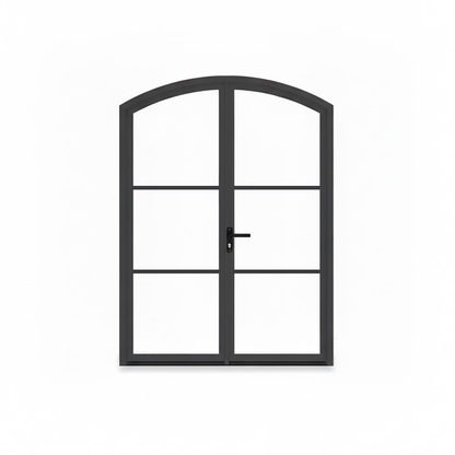 Aluminum double door arch top 3-lite Texas - Texas Glass Door