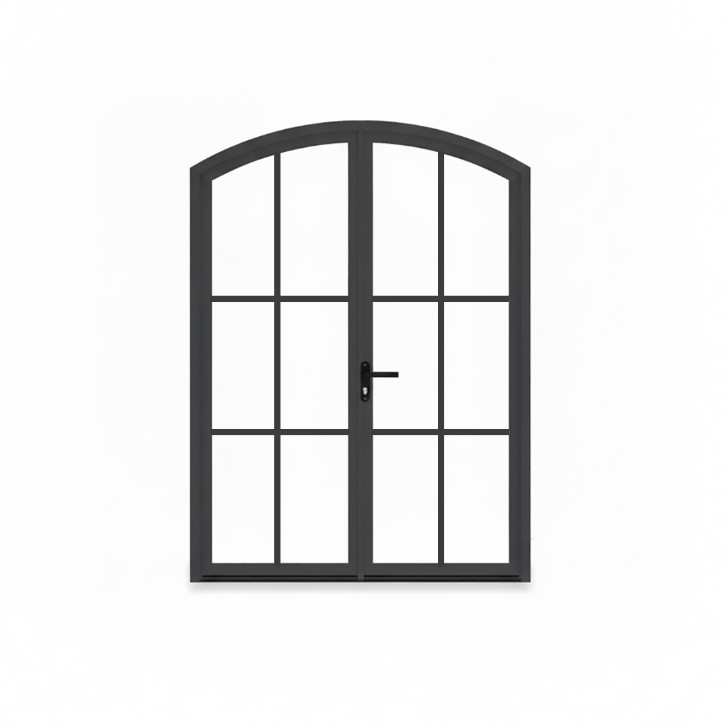 Aluminum double door arch top 6-lite Texas - Texas Glass Door