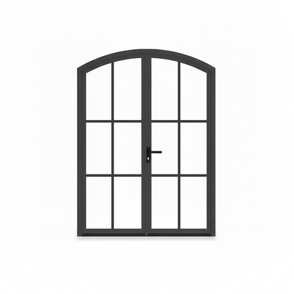 Aluminum double door arch top 6-lite Texas - Texas Glass Door