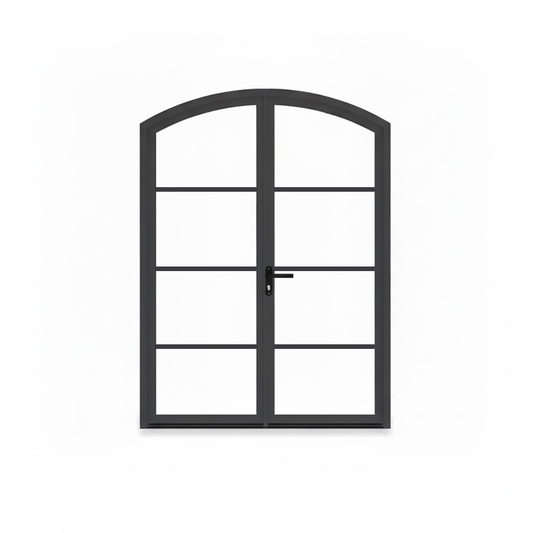 Aluminum Double Door- Arch Top, 4-lite