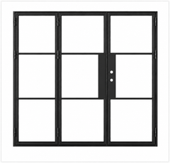 Iron Bi-fold Door – 120"x96", 3-Lite, 3 Panel, Left Hand