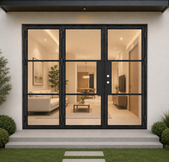 Iron Bi-fold Door – 120"x96", 3-Lite, 3 Panel, Left Hand