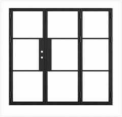 Iron Bi-fold Door – 120"x96", 3-Lite, 3 Panel, Right Hand