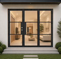 Iron Bi-fold Door – 120"x96", 3-Lite, 3 Panel, Right Hand