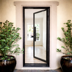 Iron Single French Door – 37"x96", Right hand, 0-Lite, Square Top - image 2