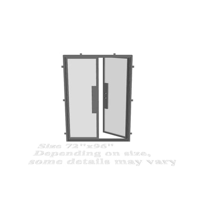 Iron Double French Door - Square Top - 1 Line