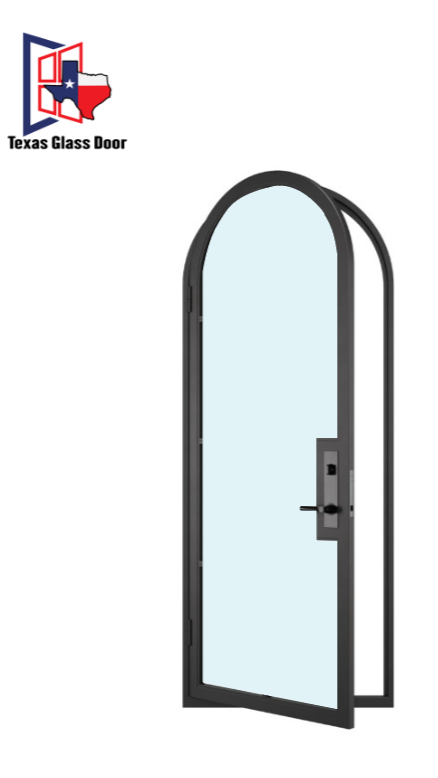 Iron Single French Door- Round Top- 1 Line