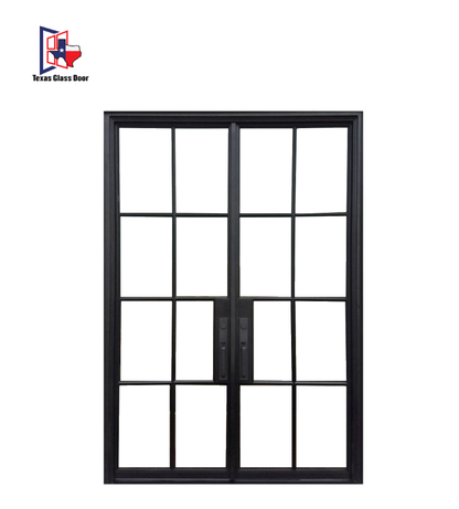 Iron Double French Door - Square Top- 8 Line