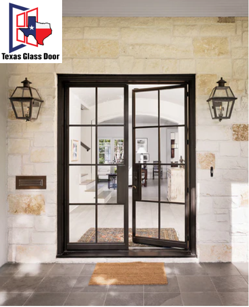 Aluminum Double French Door- 8 Line- Square Top