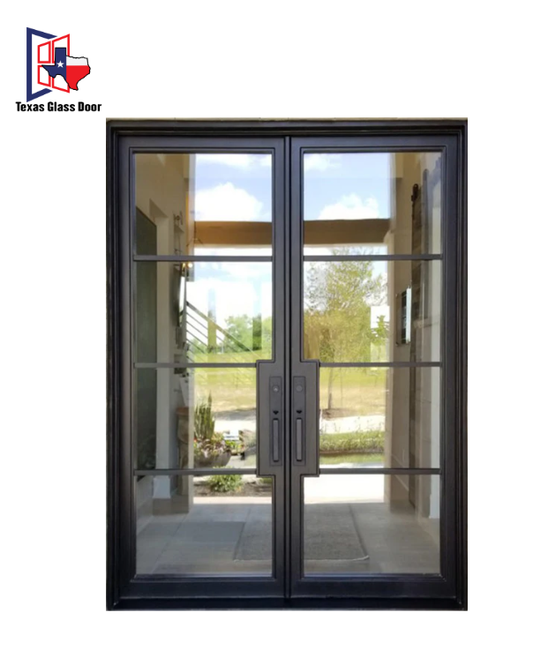 Aluminum Double French Door- 4 Line- Square Top