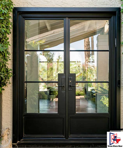 Aluminum Double French Door- 3 Line- Square Top