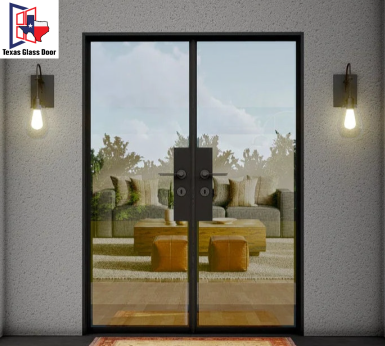 Aluminum Double French Door- 1 Line- Square Top