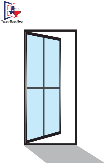 Aluminum Single French Door- Square Top - 4 Line