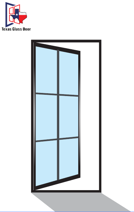 Aluminum Single French Door- Square Top - 6 Line