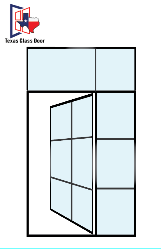 Aluminum Single French Door- - with one Sidelights-Right