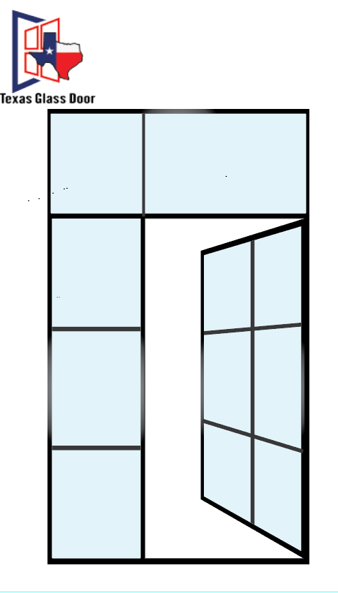 Aluminum Single French Door- with one Sidelights-Left