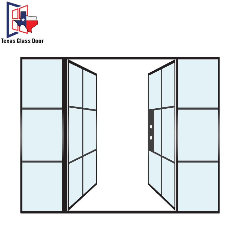 Aluminum Double French Door - with two Sidelights