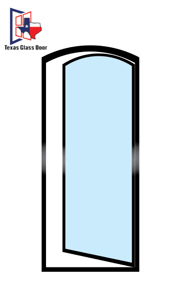 Aluminum Single French Door- Arched Top - 1 Line