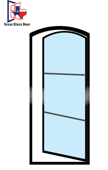 Aluminum Single French Door- Arched Top - 3 Line