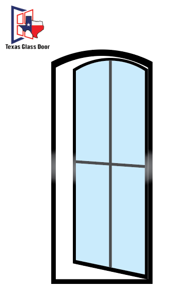 Aluminum Single French Door- Arched Top - 4 Line