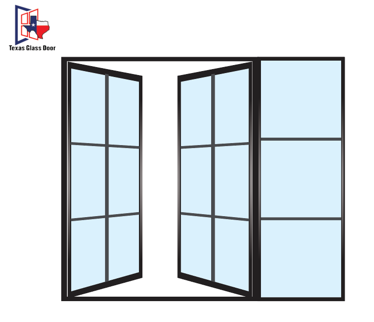 Aluminum Double French Door - with one Sidelights-Right/ Left