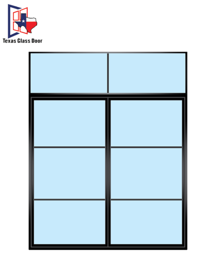 Aluminum Double French Door - with Transom- 6 Line