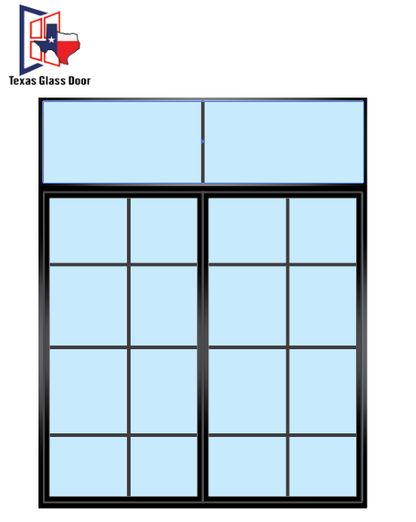 Aluminum Double French Door - with Transom- 8 Line